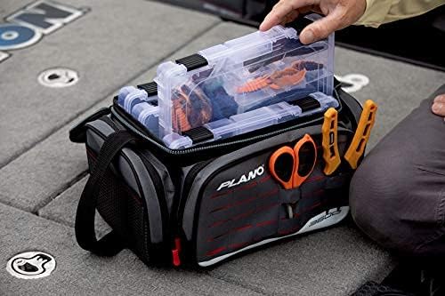 Plano Weekend Serie 3500 Softsider-Tackle-Tasche, Grauer Stoff, enthält 2 3500 Stowaway Storage Boxe