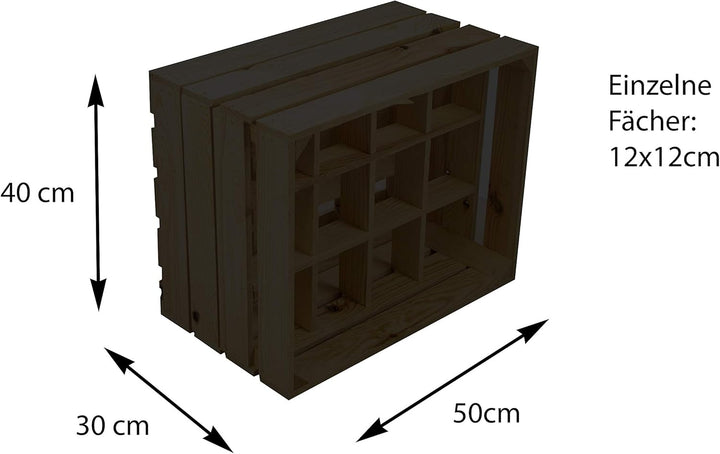 Flaschenregal Henry / Natur / geflammt Masse ca 50x40x30cm Regalkiste Flaschenablage Weinregal Apfel