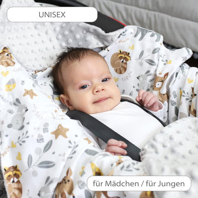 Einschlagdecke Babyschale Decke Kinderwagen 90 x 90 cm - universal Baby Babydecke für Buggy Autositz