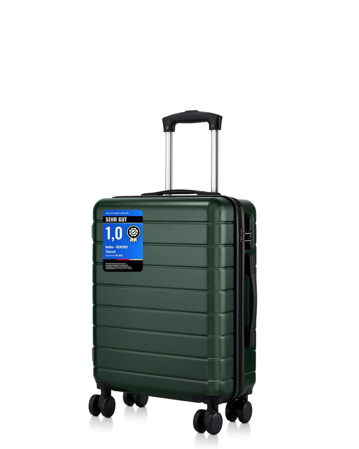 Handgepäck Koffer 55x40x20cm, Leichter ABS+PC Reisekoffer für Flugzeug, Ryanair Trolley mit 4 Rollen