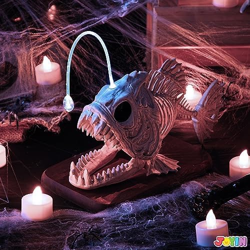 JOYIN 25,9 cm Skelettfisch Mit LED-Auge für Halloween-Dekoration, Friedhofsdekorationen, Gruselszene