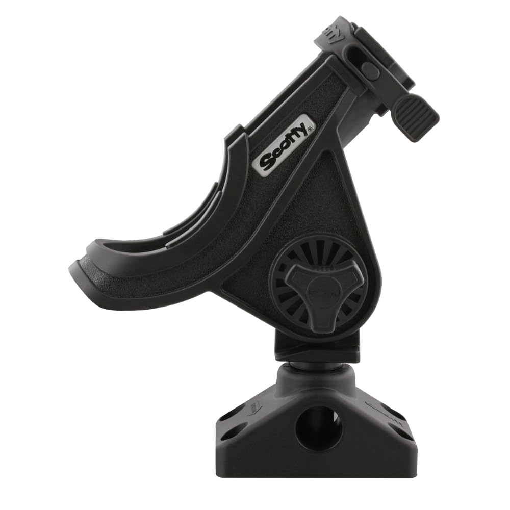 Scotty Baitcaster/Spinnrutenhalter mit 241 Seitendeck-Halterung Schwarz, Schwarz