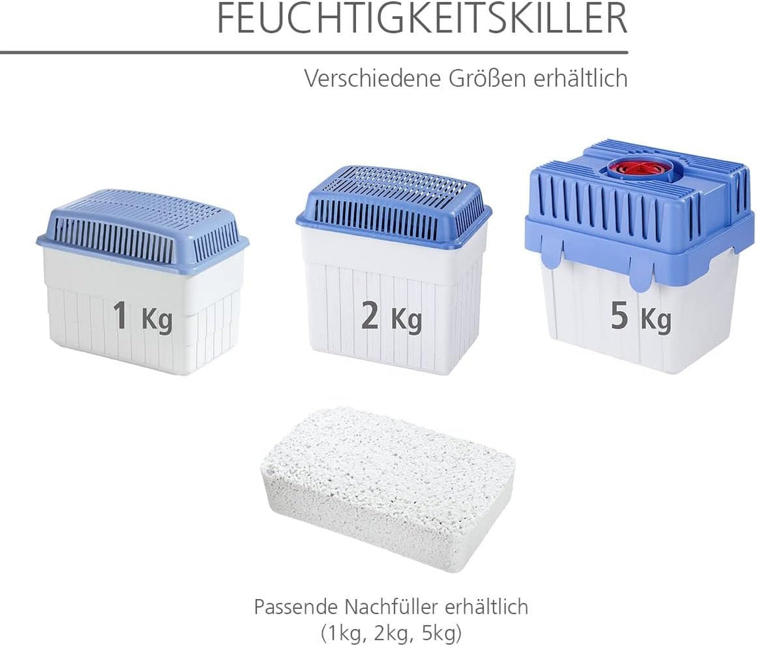 WENKO Feuchtigkeitskiller 2 kg + Schwamm Feuchtigkeitskiller 2kg, Feuchtigkeitskiller 2kg
