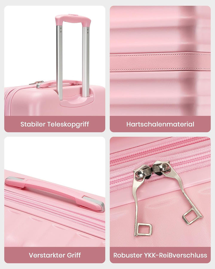KONO Koffer Set 5-teilig Hartschalenkoffer ABS+PC, Handgepäck/Mittel/Gross Reisekoffer mit TSA Schlo