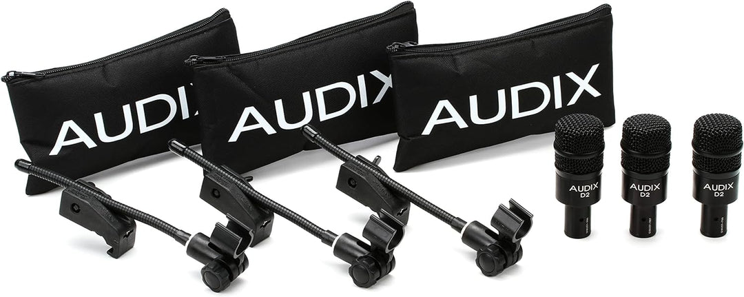 AUDIX D2 TRIO 3-Piece Drum Microphone Package with DVICE Clamps Paket, Paket