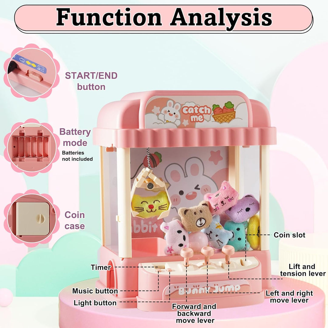 HOMCENT Klauenmaschine für Kinder, Mini Klauenmaschine mit Münze, Plüschtiere und Gashapons, Greifau