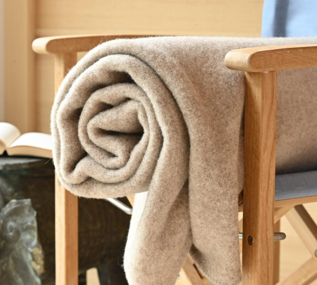 Warme Kuscheldecke Wolldecke Naturalana Doubleface Sofadecke Couchdecke Wohndecke - 100% Schurwolle