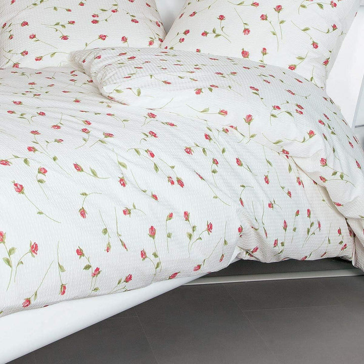 Janine Design Seersucker Bettwäsche Tango 2174-21 paradierot 1 Bettbezug 155 x 220 cm + 1 Kissenbezu