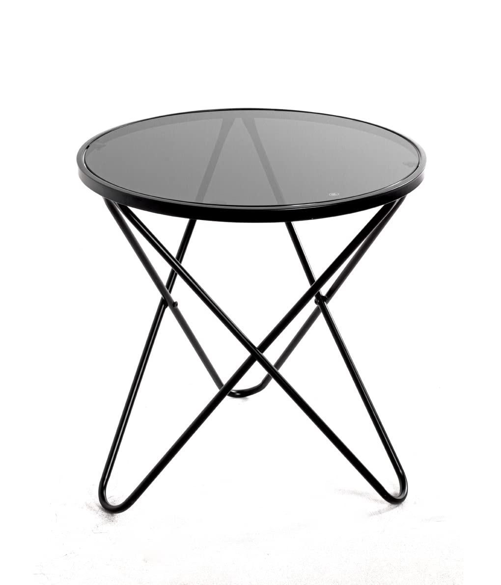 HAKU Möbel Beistelltisch, Metall, schwarz, Ø 55 x H 56 cm