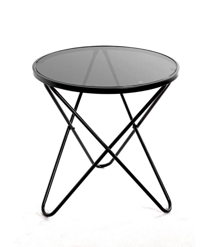 HAKU Möbel Beistelltisch, Metall, schwarz, Ø 55 x H 56 cm