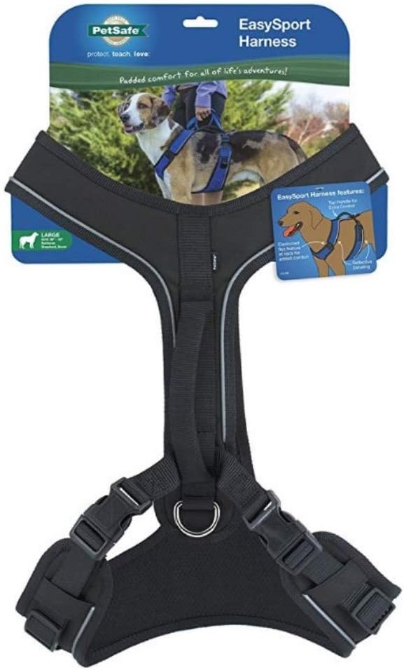 PetSafe EasySport Geschirr, Elastischer Halsausschnitt, Gepolsterter Griff, Für Hunde von 29,5 bis 3