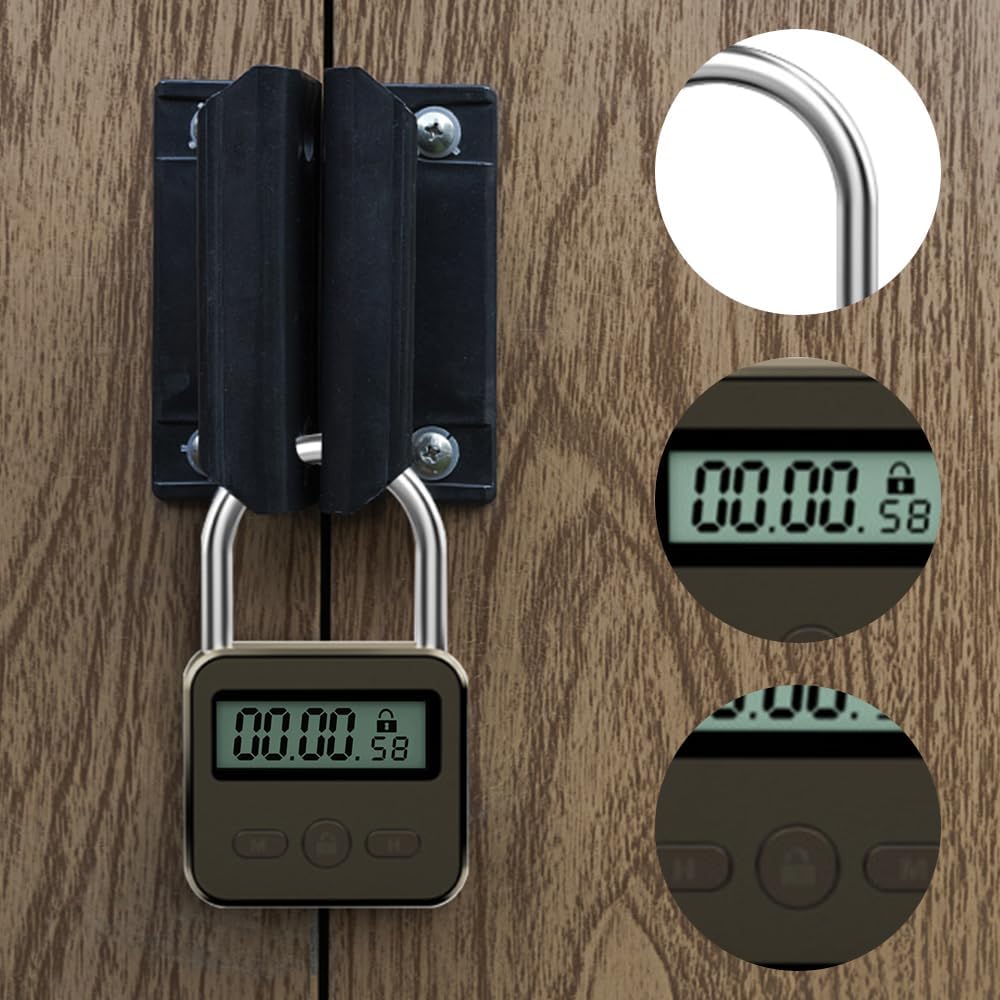 Aoreun Digitale Zeitschloss, Smart Time Lock mit LCD-Display, Wiederaufladbares USB Sicherheits Vorh