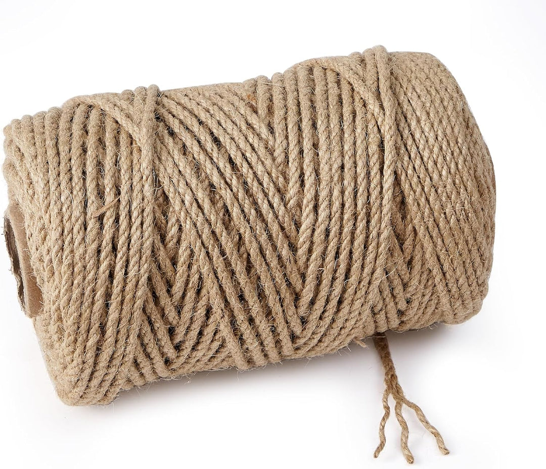 Natürliche Jute-Schnur, 4mm 100m Juteschnur für Geschenkverpackungen Handwerk Pflanze Garten Weihnac