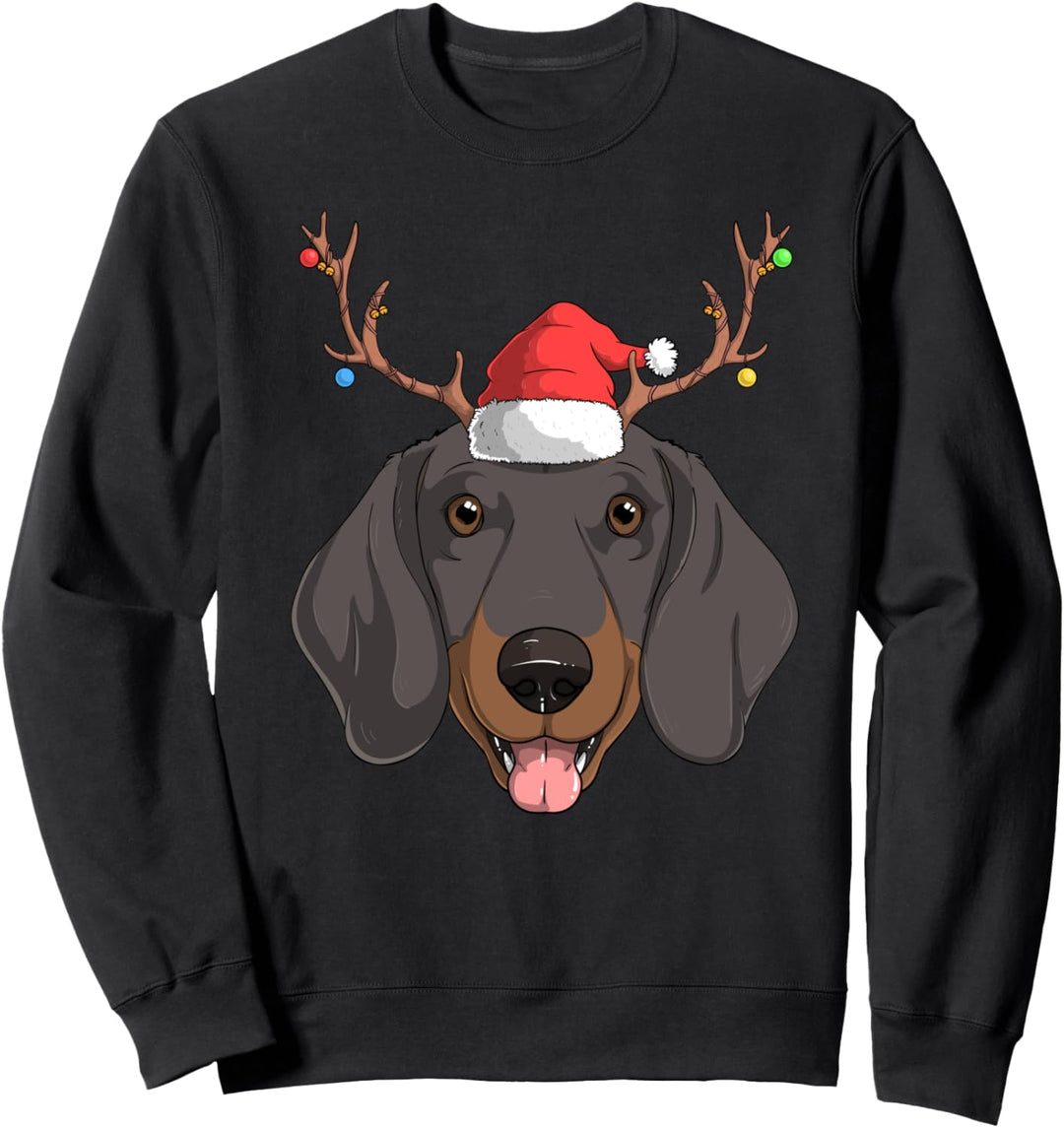 Dachshund Dog Santa Claus Christmas Reindeer Dackel Doxie Sweatshirt