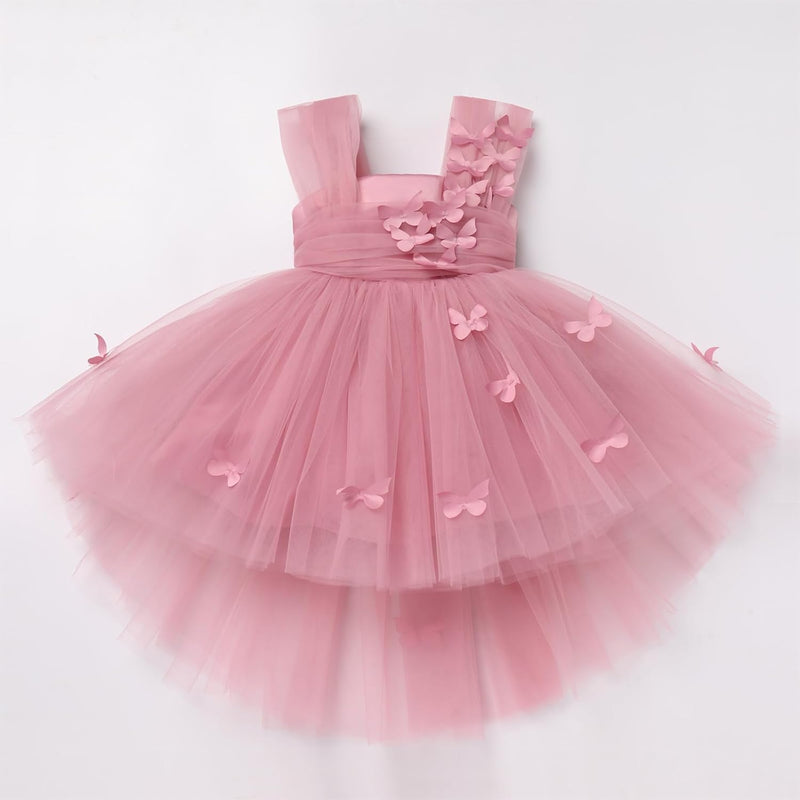 FYMNSI Baby Mädchen Prinzessin Kleid Blumenmädchenkleid Taufkleid Kleinkinder Schmetterling Festlich