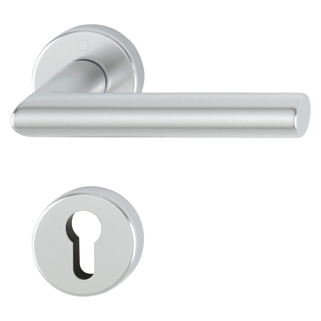 HOPPE 3286542 Drückergarnitur Amsterdam mit Rosetten PZ (Profilzylinder), silber eloxiert PZ Silber