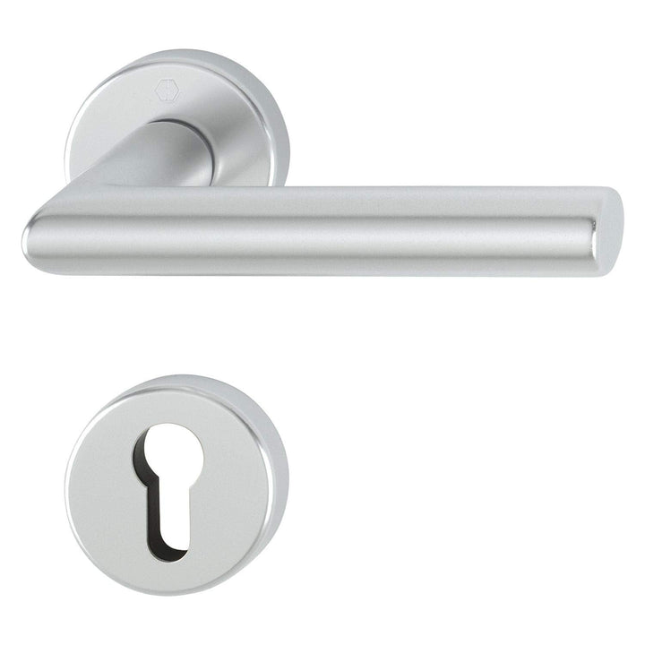 HOPPE 3286542 Drückergarnitur Amsterdam mit Rosetten PZ (Profilzylinder), silber eloxiert PZ Silber