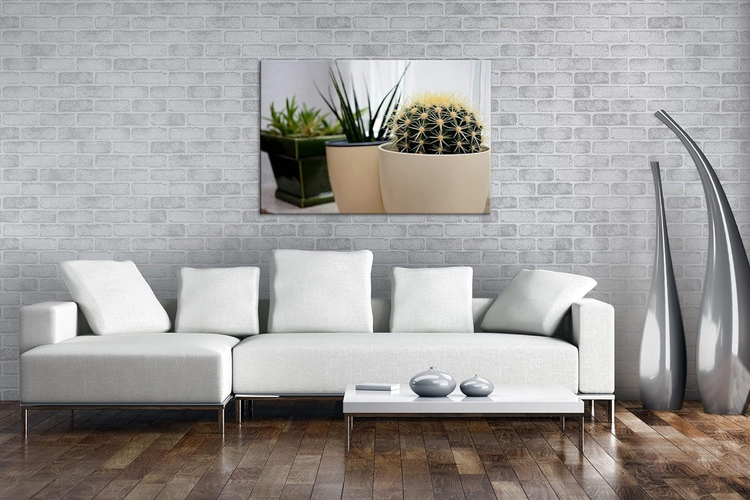 deyoli hausliche Pflanzen Format: 80x60 als Leinwandbild, Motiv fertig gerahmt auf Echtholzrahmen, H
