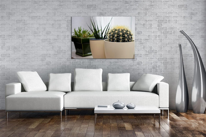 deyoli hausliche Pflanzen Format: 80x60 als Leinwandbild, Motiv fertig gerahmt auf Echtholzrahmen, H