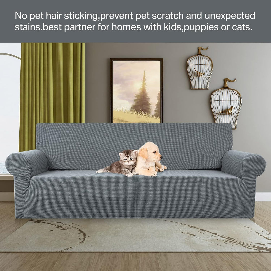 HEYOMART Stretch Sofabezug 1 Stück Sofahusse Spandex Jacquard Elastische Couchbezug mit Anti-Rutsch-