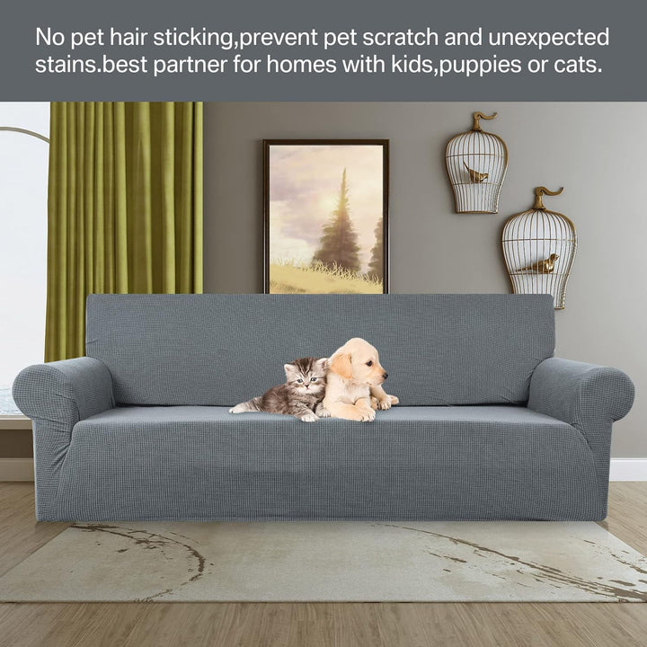 HEYOMART Stretch Sofabezug 1 Stück Sofahusse Spandex Jacquard Elastische Couchbezug mit Anti-Rutsch-