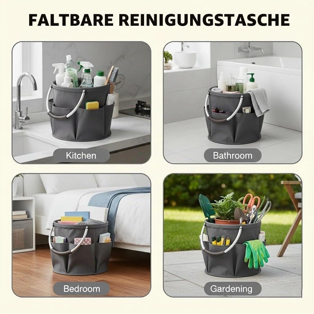 Reinigungs-Caddy, Putzmittel Organizer, Faltbarer Putztasche, Aufbewahrungskorb Mit Griff, Werkzeugk