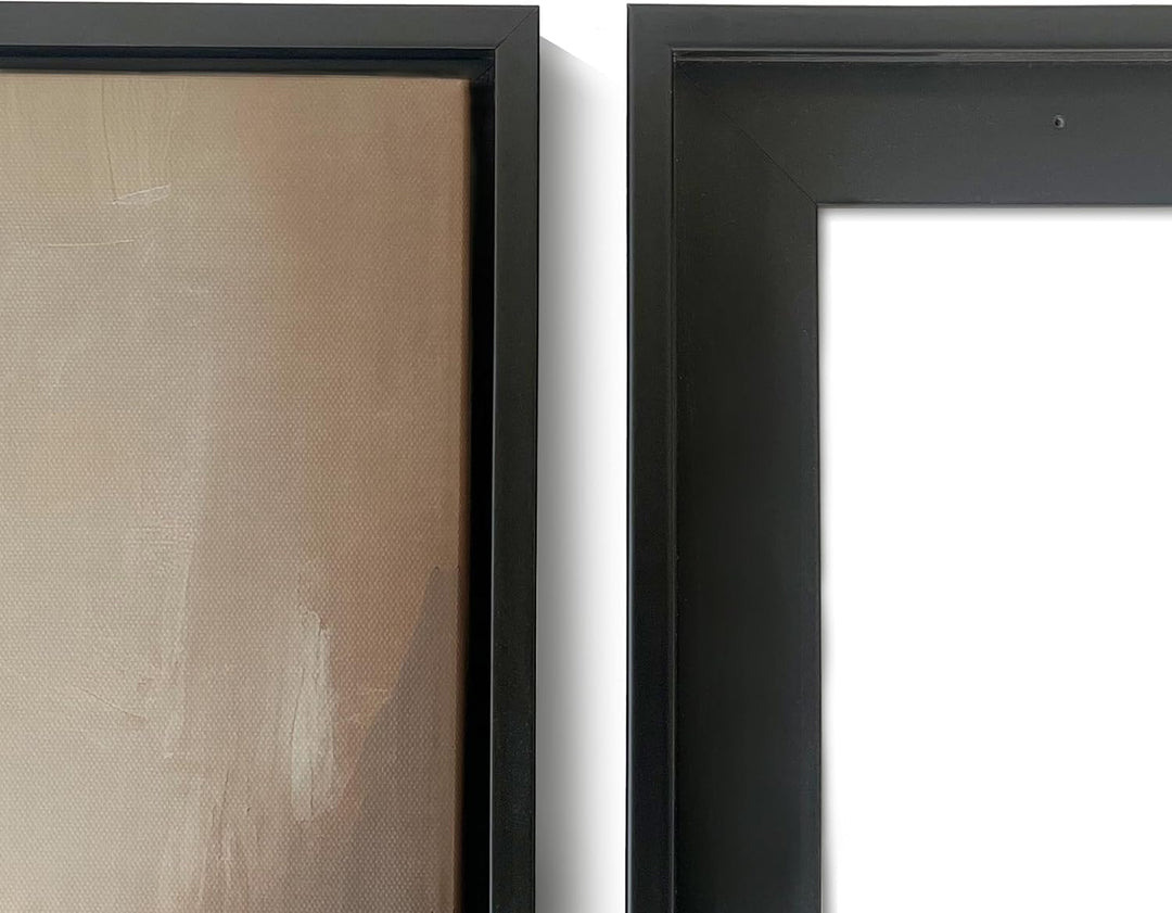 ARTNOVA Schattenfugenrahmen aus Holz für Leinwand 30x30 cm (Schwarz) I Bilderrahmen Schattenleiste L