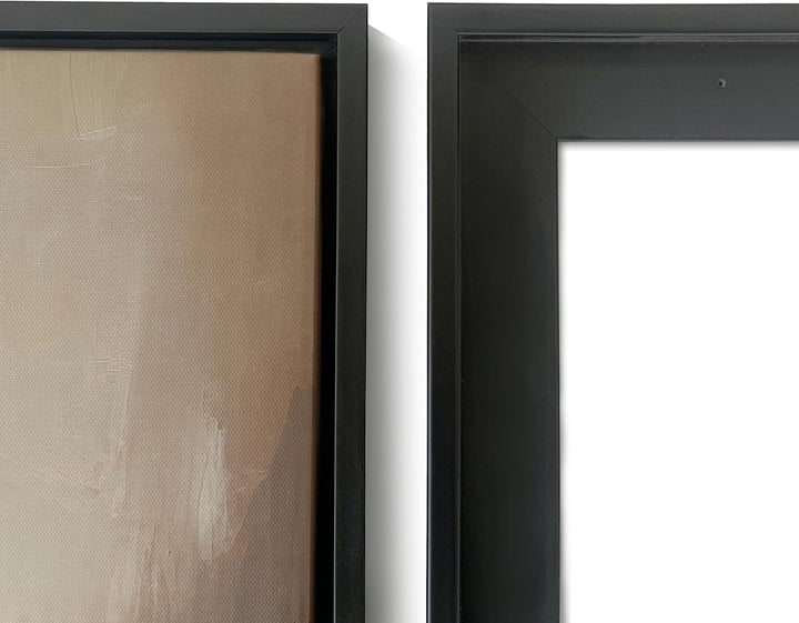 ARTNOVA Schattenfugenrahmen aus Holz für Leinwand 30x30 cm (Schwarz) I Bilderrahmen Schattenleiste L