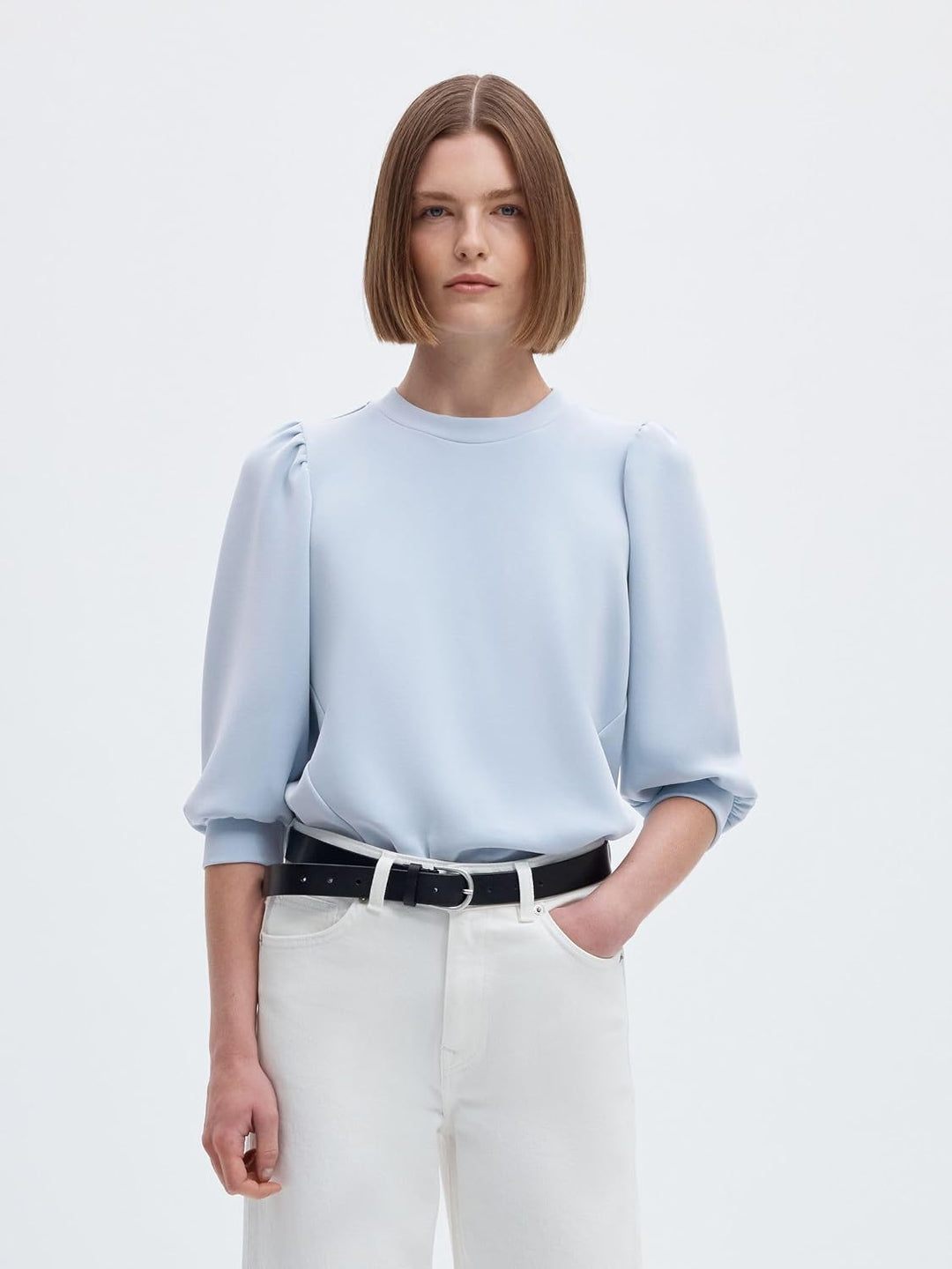 SELECTED FEMME Female Sweatshirt Puffärmel XS Cashmere Blue, XS Cashmere Blue