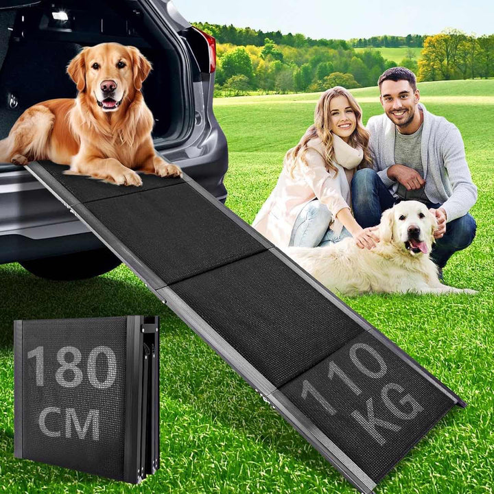 Hunderampe, 180 x 50cm Hunderampe Auto Klappbar, rutschfest Hunderampen für Autos, LKWs und SUV, bis