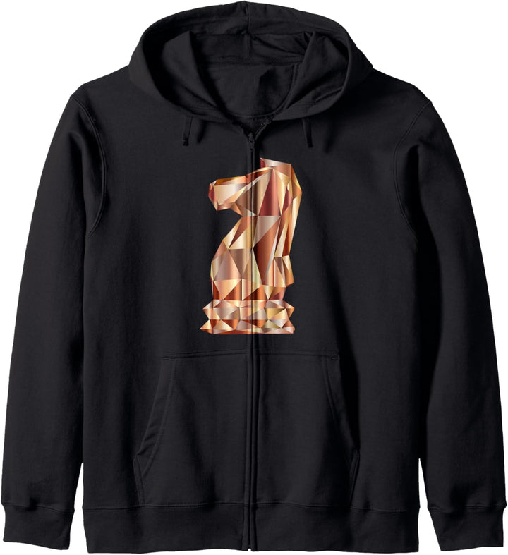 Chess Knight Brown Prismatic Polygon Kapuzenjacke