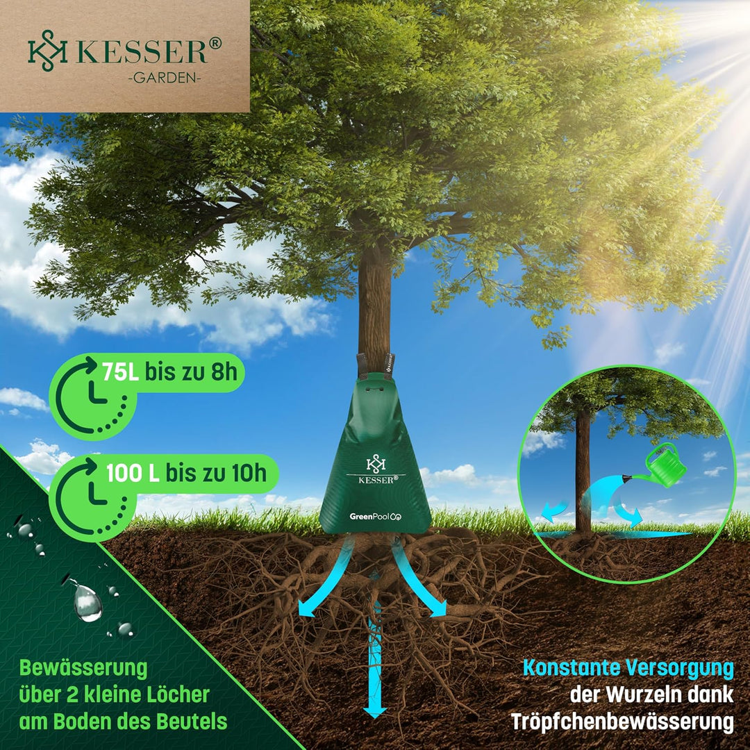 KESSER® Baum-Bewässerungssack 2er Set 75L Wassersack, Baumbewässerungsbeutel, PVC-Tasche langlebig &