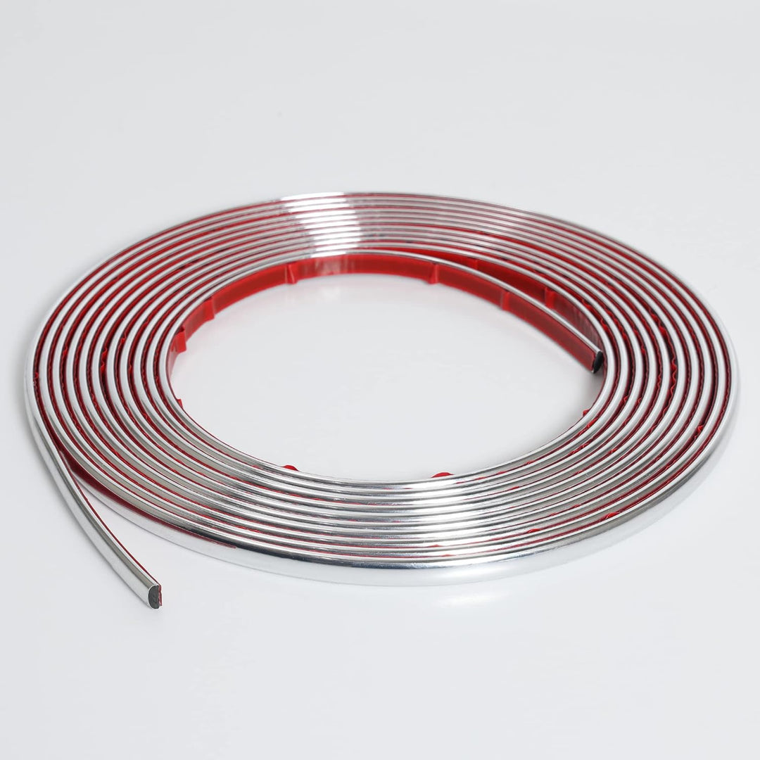 10m Silber Zierleiste, abziehen und aufkleben, flexible Spiegel, Wand, Decke, Boden, Schrank, Fliese