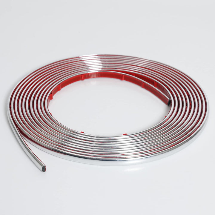 10m Silber Zierleiste, abziehen und aufkleben, flexible Spiegel, Wand, Decke, Boden, Schrank, Fliese