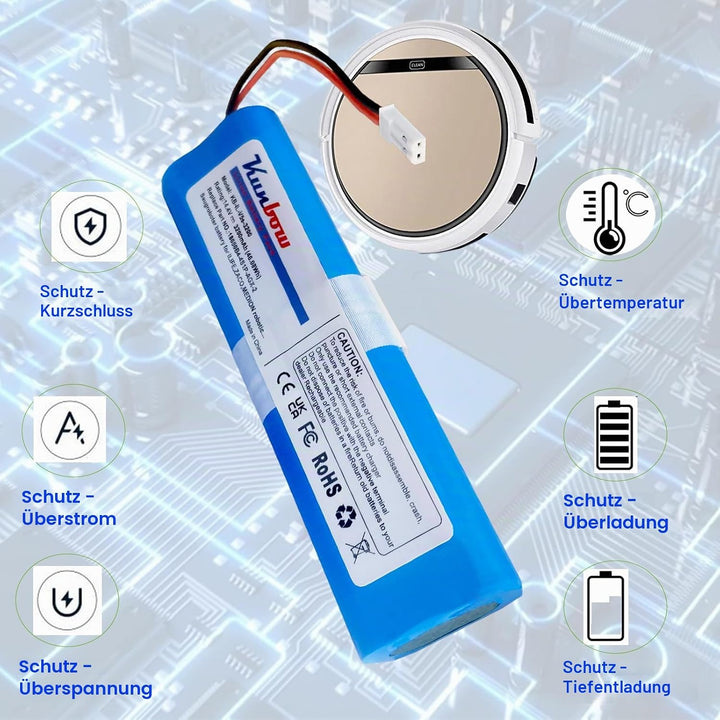 Kunbow 3200mAh Li-ion akku,Ersatzakku für iLife Zaco V5s Pro,V5x, V4, V3s Pro, V8s, V50, V80, V85 Ho