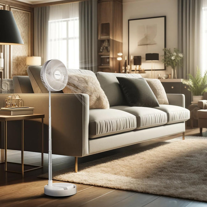 PEARL Akku Tischventilator: 2in1-Akku-Tisch- & Standventilator, ausziehbar bis 1 m, 8,5h, 4000 mAh (