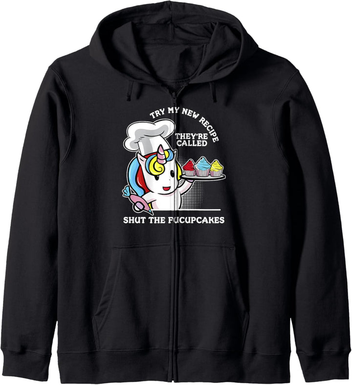 Shut The Fucupcakes Rüdes Einhorn-Geschenk-Design Kapuzenjacke