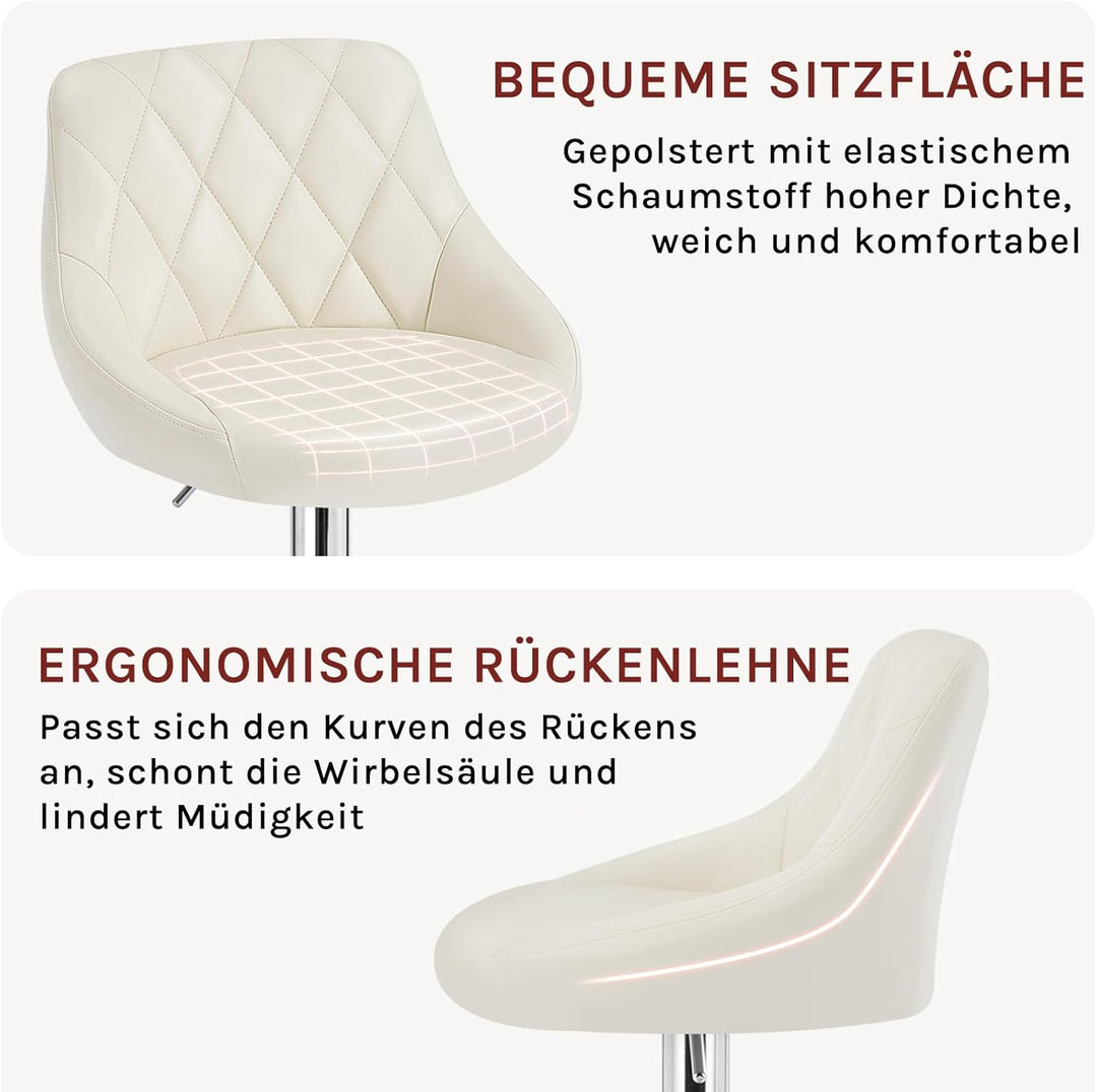 WOLTU 4er Set Barhocker Bistrohocker Tresenhocker Barstuhl Höhenverstellbar, Drehbar, Sitzfläche aus