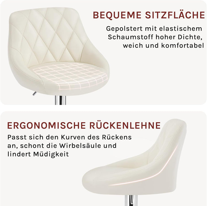 WOLTU 4er Set Barhocker Bistrohocker Tresenhocker Barstuhl Höhenverstellbar, Drehbar, Sitzfläche aus