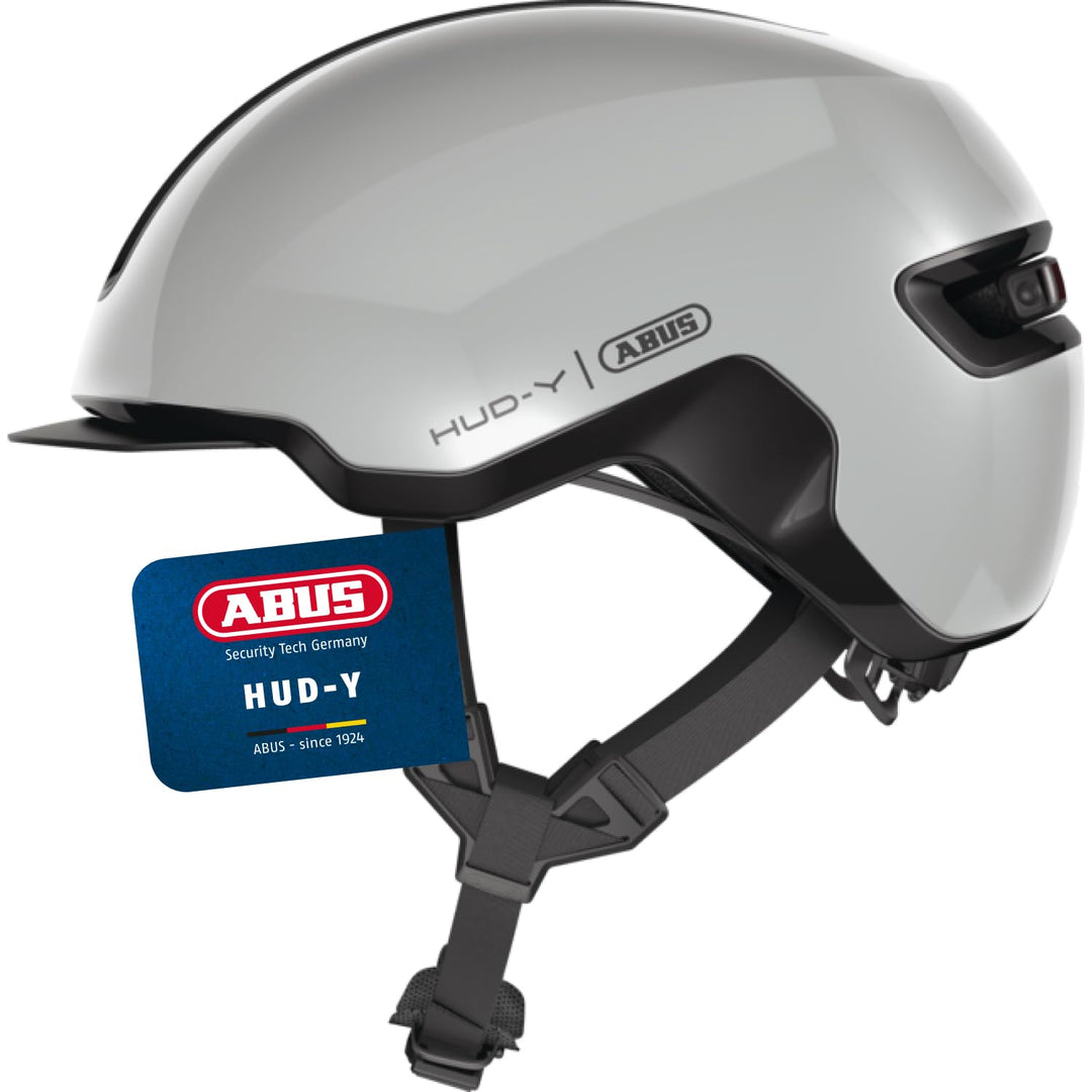 ABUS Urban Helm HUD-Y - mit magnetischem, aufladbarem LED-Rücklicht &amp; Magnetverschluss - cooler Fahr