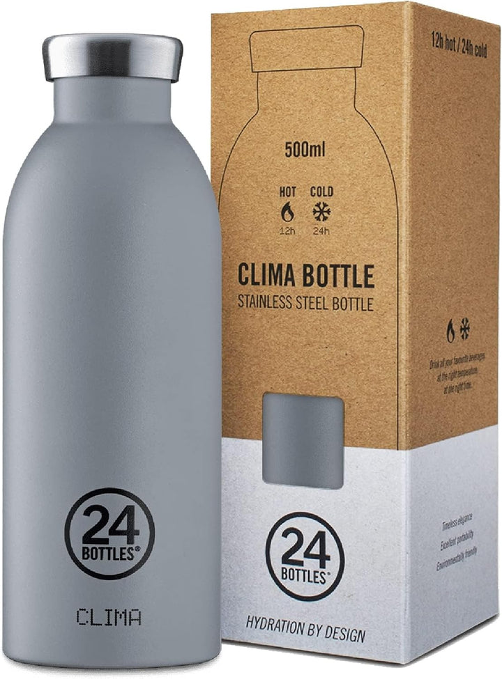 24Bottles Clima Flasche - 330ml/500ml/850ml Thermosflasche mit 100% Versiegeltem Deckel (12 Stunden