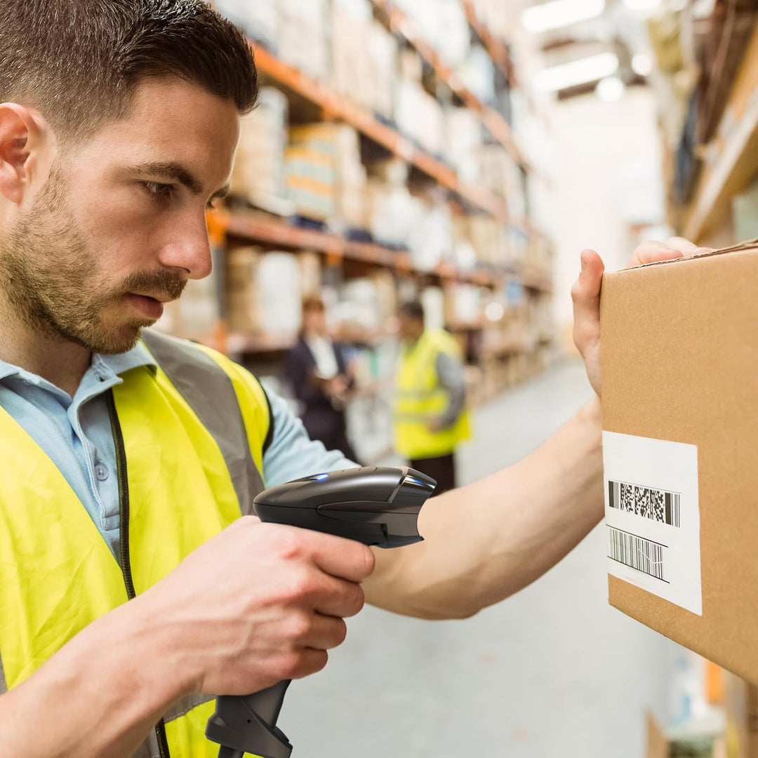 CSL - Barcode Scanner 1D 2D QR kabelgebunden – Single und Multi Scan - Bildschirm scannen - QR-Code