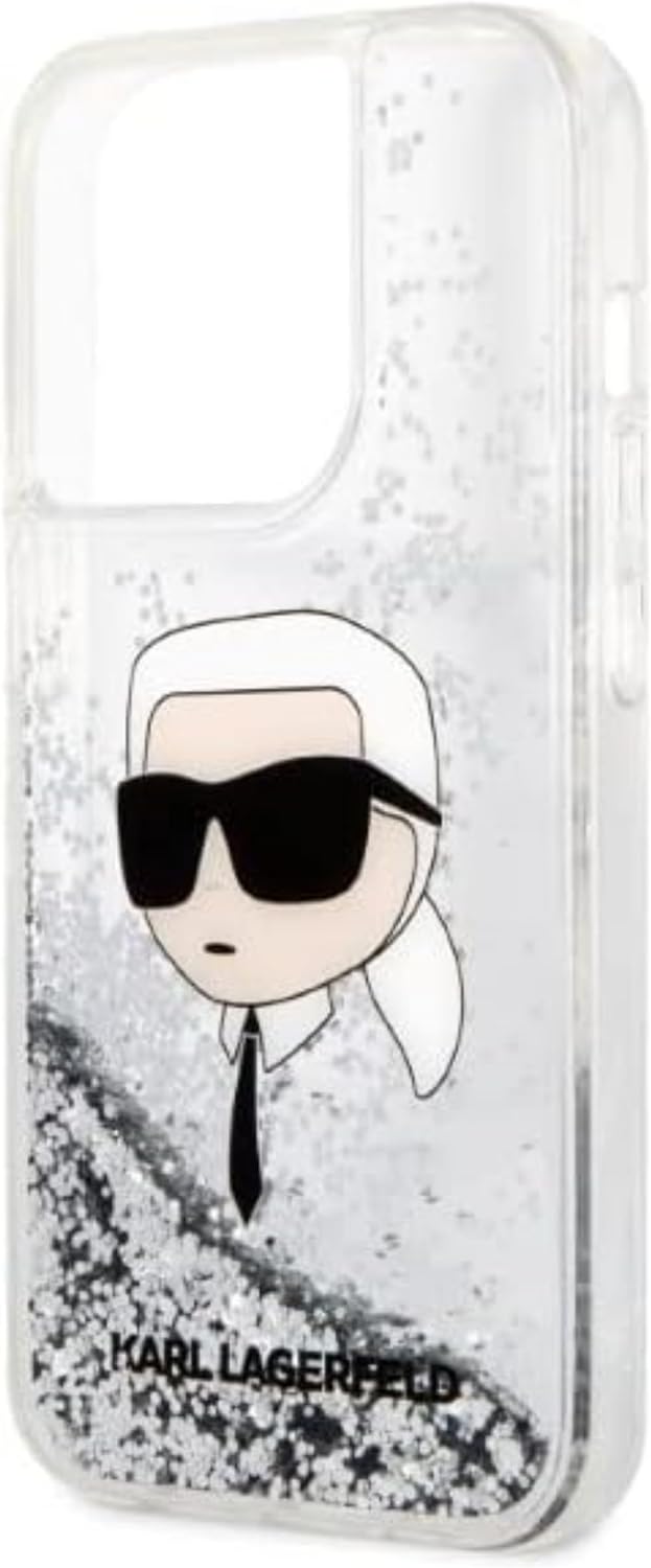 KARL LAGERFELD KLHCP14LLNKHCH Hülle für iPhone 14 Pro 6,1" Silber hardcase Glitt