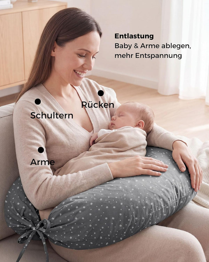 Stillkissen Seitenschläferkissen, XXL Schwangerschaftskissen | 190cm gross, ergonomisch weich: entsp
