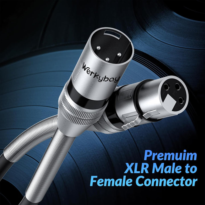 3-polig XLR Kabel 1.5m (4 Stück)，Stecker auf Buchse XLR Adapter, SR-Struktur Symmetrisch Mikrofonkab