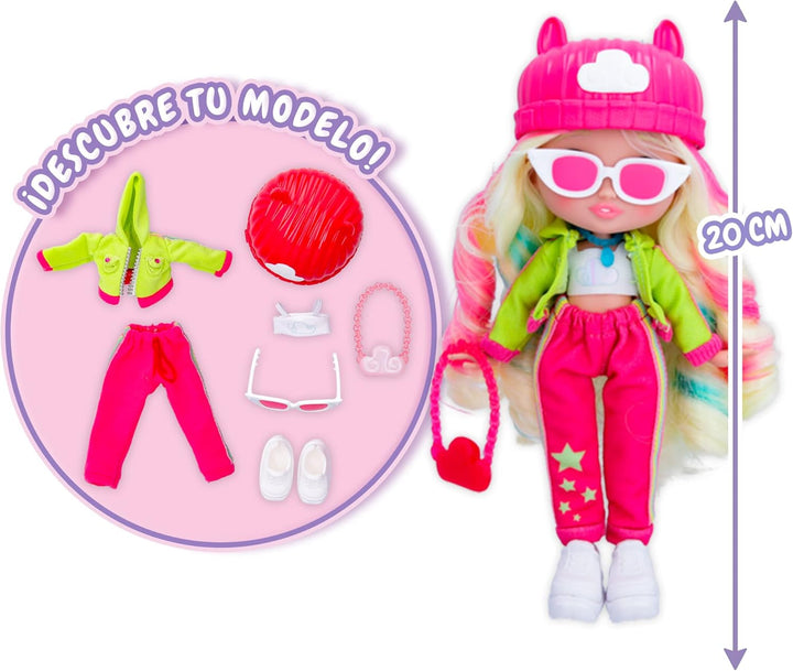 BFF by Cry Babies S2 Hannah Modepuppe mit Langen Haaren, Stoffkleidung und 10 Accessoires – Spielzeu