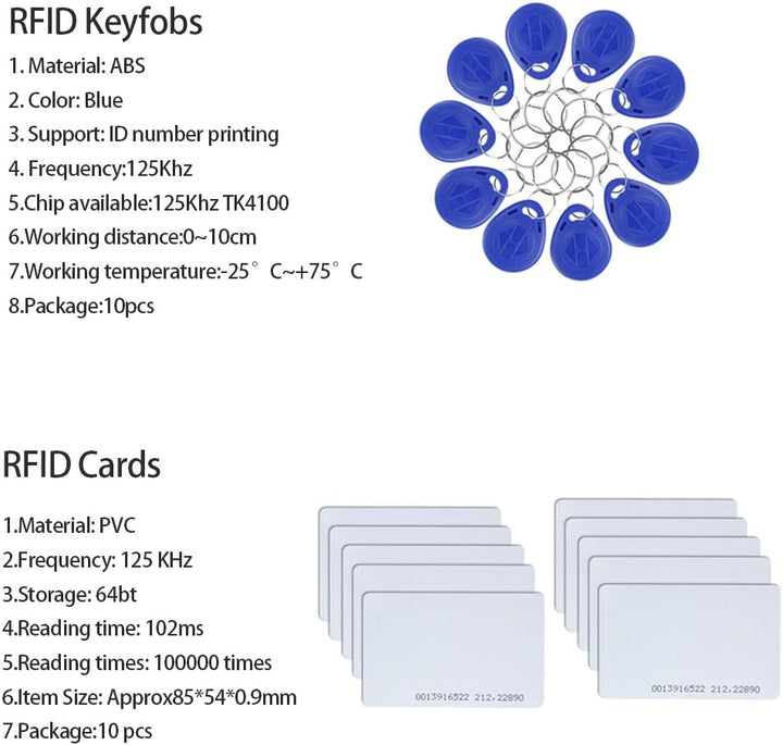 FTSTech Kit de Control de Acceso RFID Con Teclado Autónomo de 125KHz+Cerradura Magnética Eléctrica d
