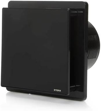 STERR Schwarzer Badlüfter 125 mm - Badezimmerventilator - Glasfront - Modernes Aussehen - BFS125-B -