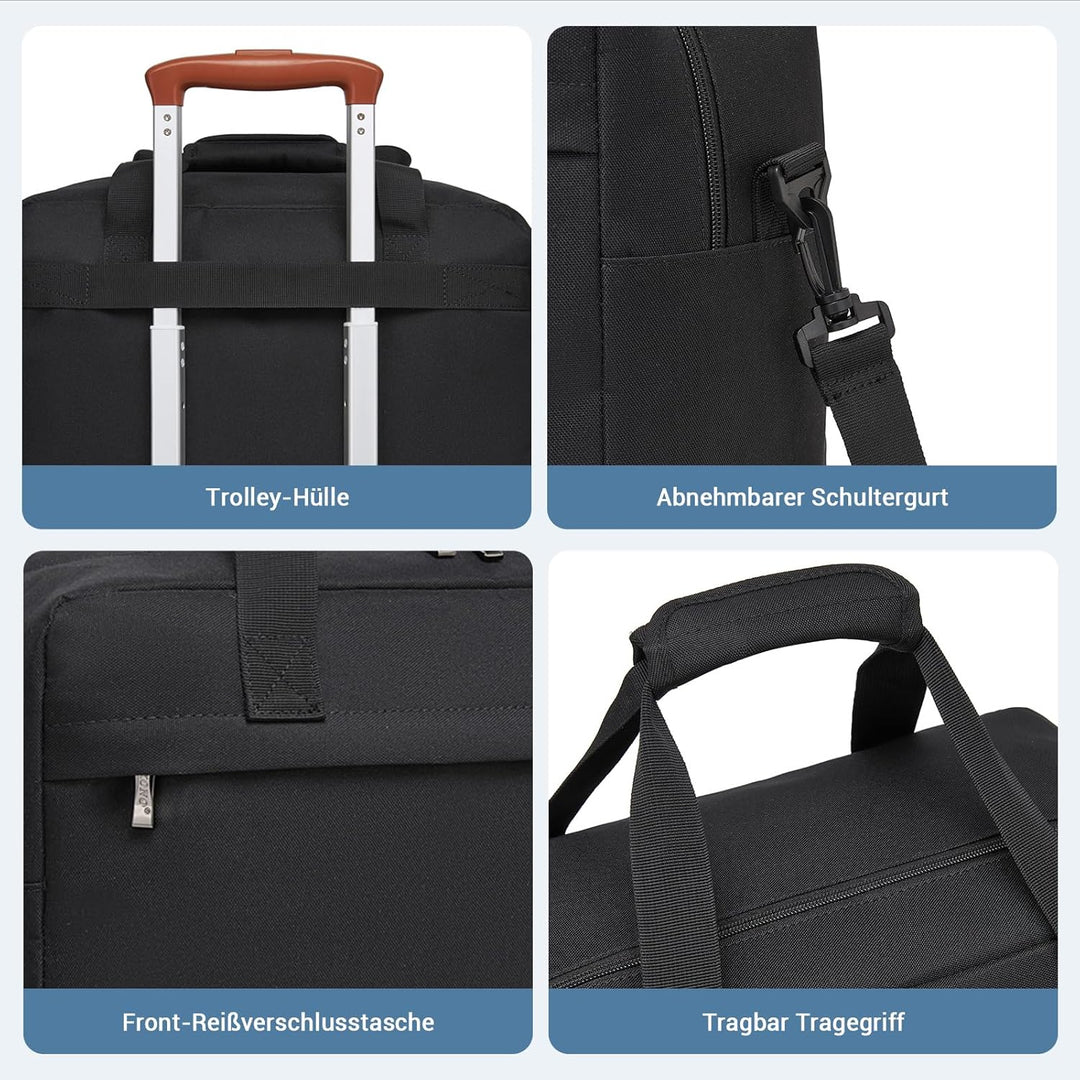 Kono Reisetasche Weekender Tasche Ryanair Handgepäck Unisex Gym Wochenendtasche L(55x35x25cm) Schwar