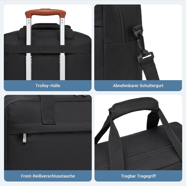 Kono Reisetasche Weekender Tasche Ryanair Handgepäck Unisex Gym Wochenendtasche L(55x35x25cm) Schwar